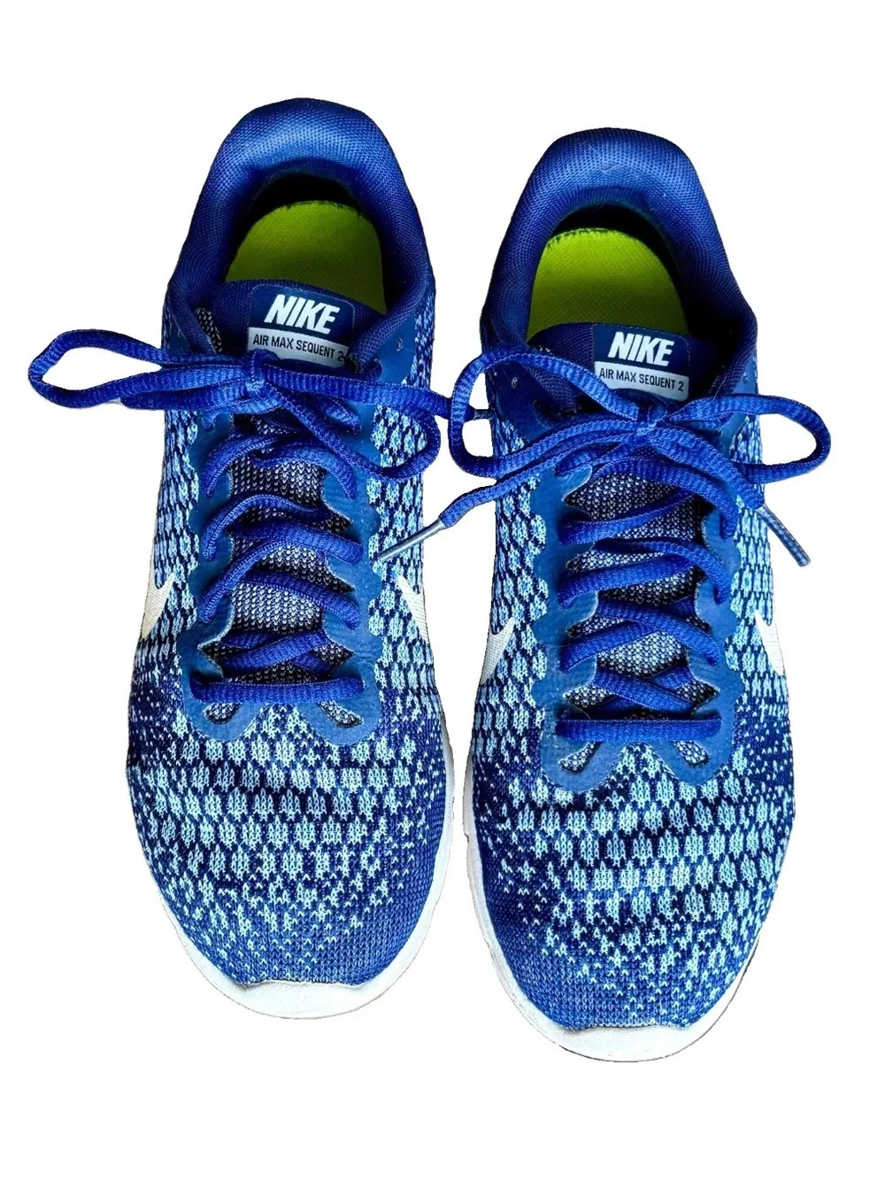 NIKE AIR MAX SEQUENT 2 Running Shoe Blue White Knit Casual 852465-401 WMNS 8.5 - Picture 7 of 16